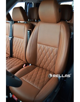 Ταπετσαρία αυτοκινήτου σε MERCEDES VITO 2019 με δέρμα άριστης ποιότητας σε απόχρωση καφέ και σχέδιο κυματιστό 
