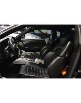 Ταπετσαρία Αυτοκινήτου σε FERRARI 360 με δέρμα μαύρο άριστης ποιότητας και την πολυετή εμπειρία μας.