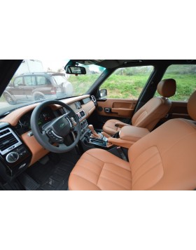 Ταπετσαρία Αυτοκινήτου σε Range Rover,ολική επένδυση με δέρμα άριστης ποιότητας σε ταμπά απόχρωση .