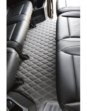 Πατάκια Αυτοκινήτου για Mercedes-Benz Vito V-class σε σχέδιο δίγαζος ρόμβος με λευκή ραφή.