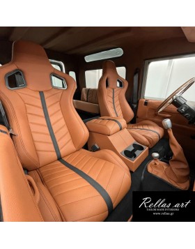 Tαπετσαρία αυτοκινήτου σε land rover defender σε ταμπά απόχρωση