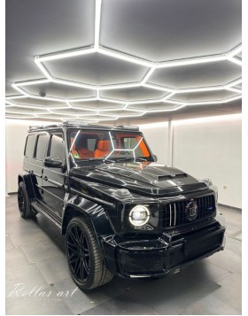 Ολική επένδυση εσωτερικού αυτοκινήτου σε Mercedes G-class πορτοκαλί με Starlights