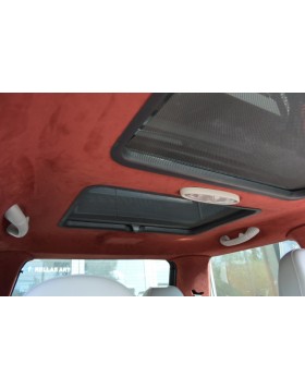 Ταπετσαρία Ουρανού Αυτοκινήτου σε MINI Cooper R56 με επένδυση alcantara σε χρώμα μπορντό με την μοναδική εμπειρία της RELLAS