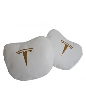 Μαξιλάρι από δέρμα με λογότυπο Tesla, 2 τεμάχια