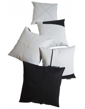 Custom Made δερμάτινα μαξιλάρια σε λευκό και μαύρο χρώμα