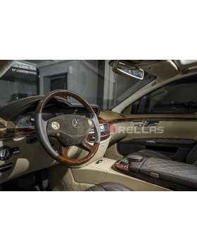 Ταπετσαρία σε Αερόσακο Mercedes SClass με γνήσια alcantara σε απόχρωση καφέ 