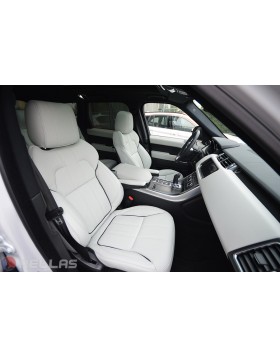 Ταπετσαρία Αυτοκινήτου σε RANGE ROVER SPORT, ολική επένδυση εσωτερικού σε πόρτες, ταμπλό, καθίσματα από δέρμα άριστης ποιότητας με λευκό χρώμα. 