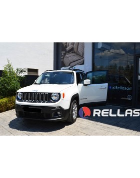 Ταπετσαρία Αυτοκινήτου JEEP RENEGADE με δέρμα άριστης ποιότητας μαύρο και γκρί ανοιχτές ραφές.